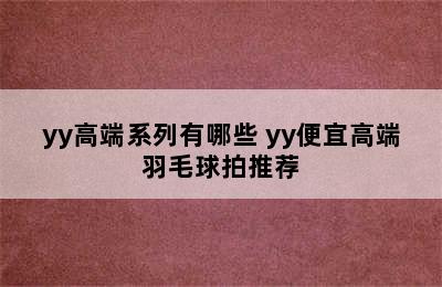 yy高端系列有哪些 yy便宜高端羽毛球拍推荐